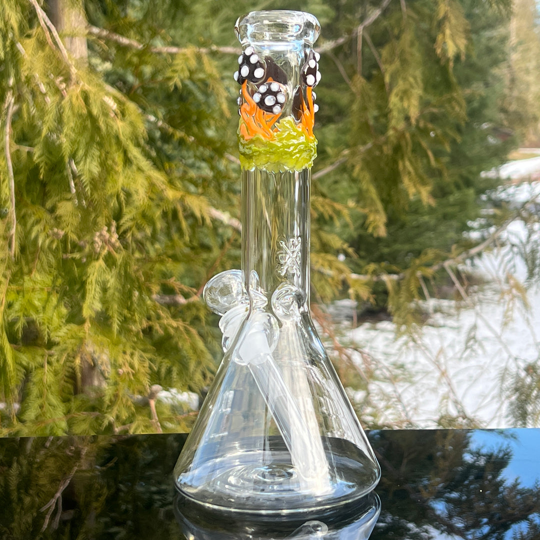 10" Mushroom Beaker Bong Glass Pipe Mary Jane's Glass