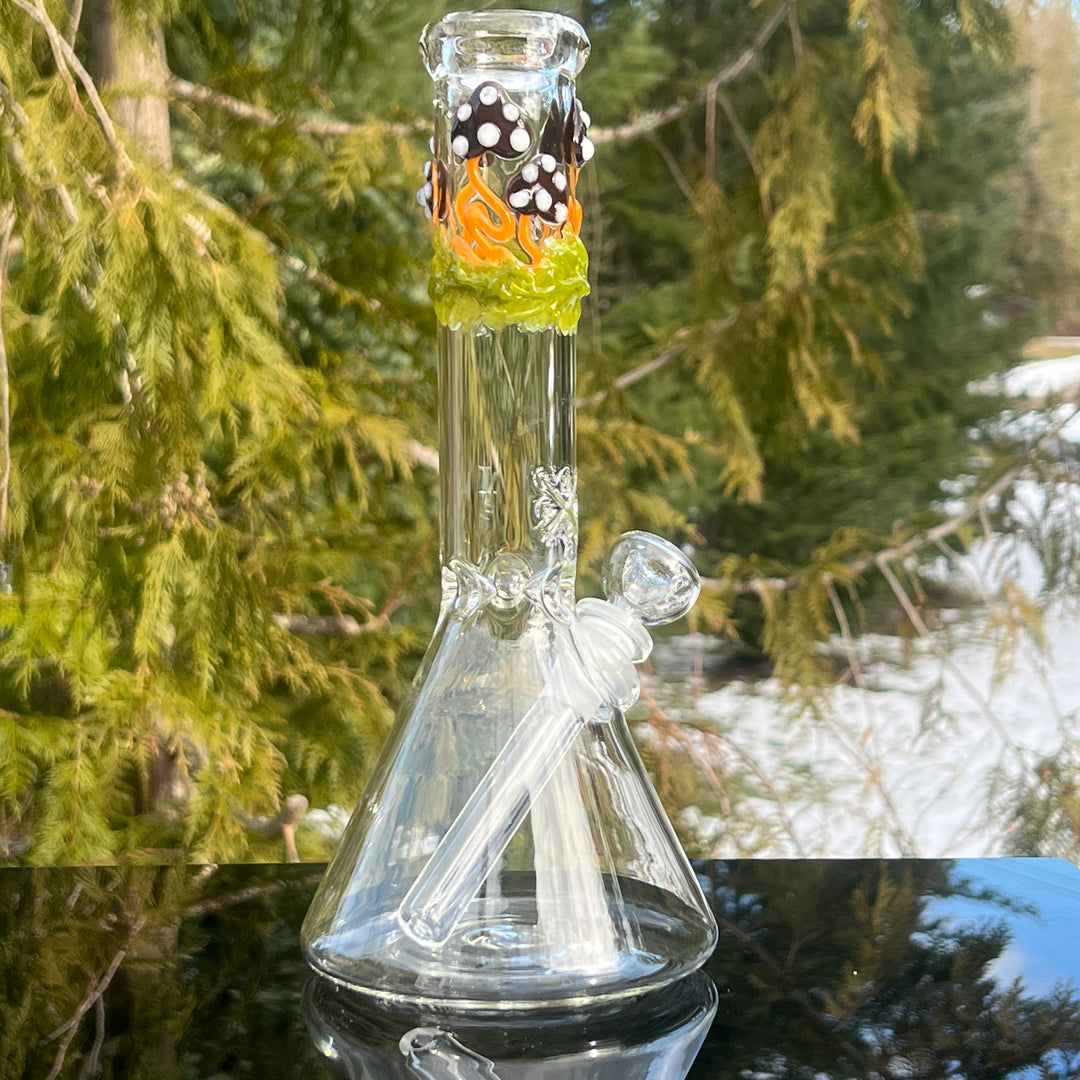 10" Mushroom Beaker Bong Glass Pipe Mary Jane's Glass