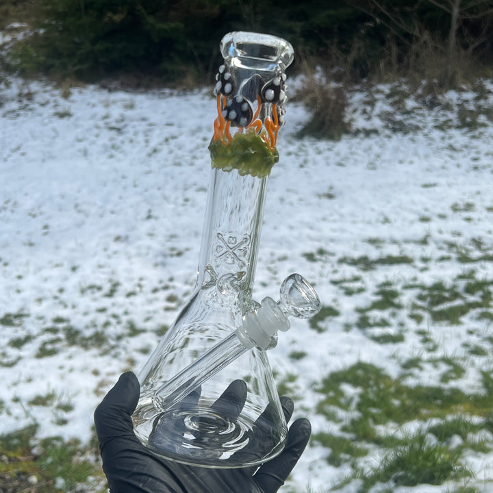 10" Mushroom Beaker Bong Glass Pipe Mary Jane's Glass