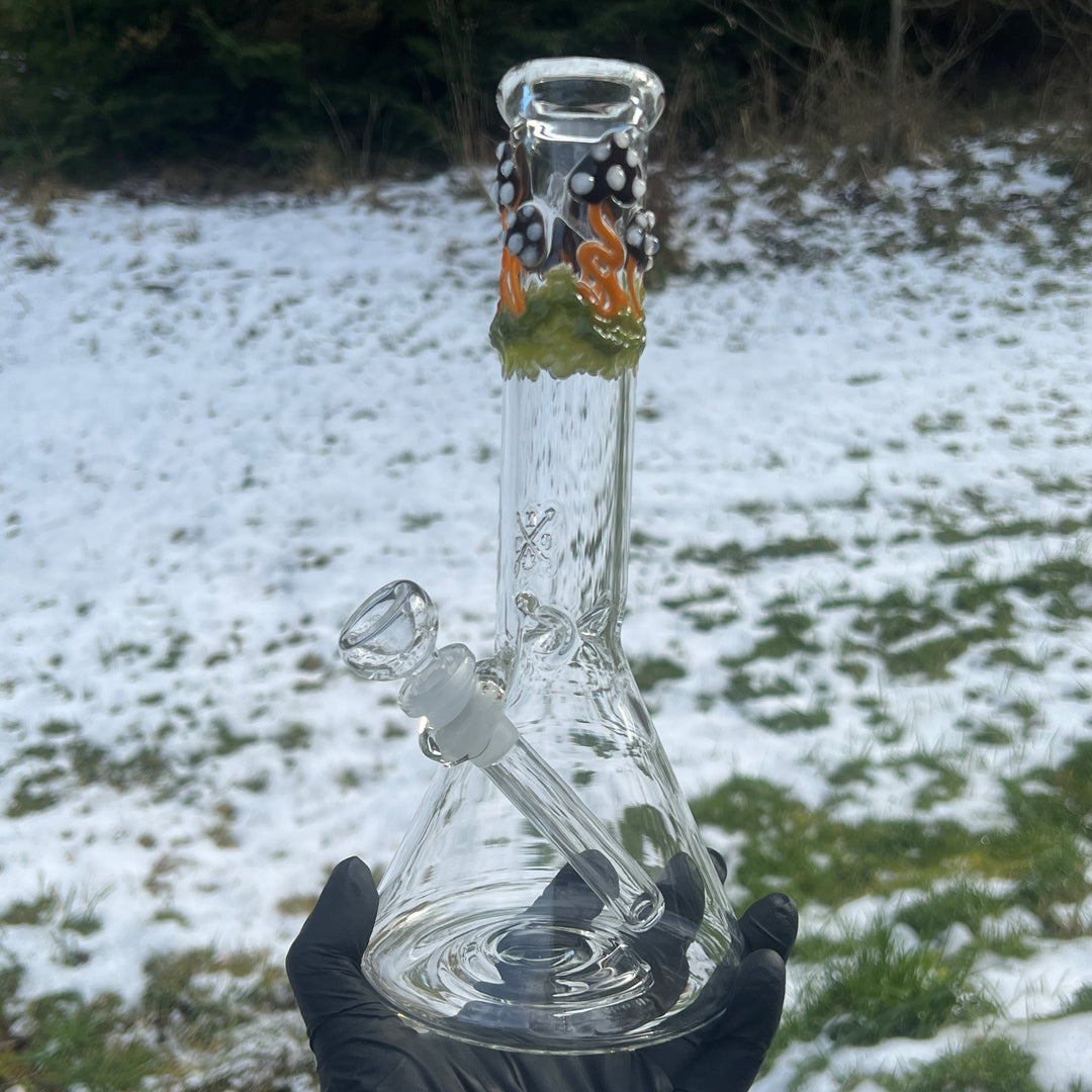 10" Mushroom Beaker Bong Glass Pipe Mary Jane's Glass