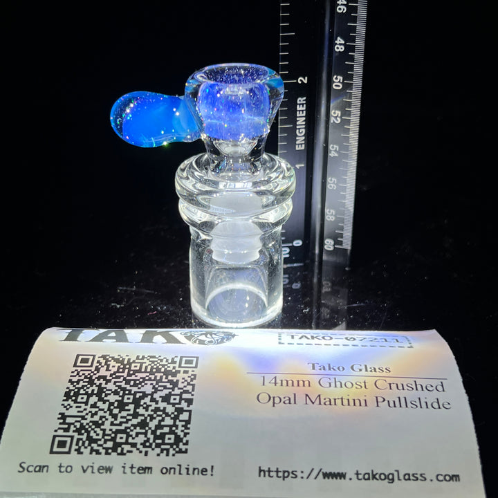 14mm Ghost Crushed Opal Martini Pullslide Accessory Tako Glass   