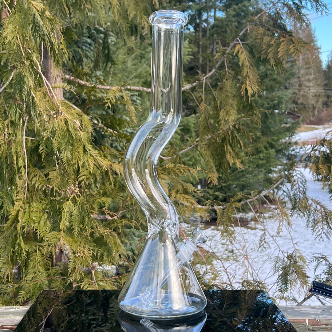 18" Zig Zag Beaker Bong Glass Pipe Mary Jane's Glass