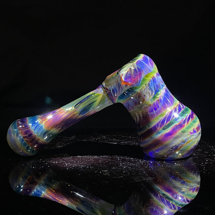 Purple Tie Dye Hammer Bubbler Glass Pipe Jedi Glassworks   