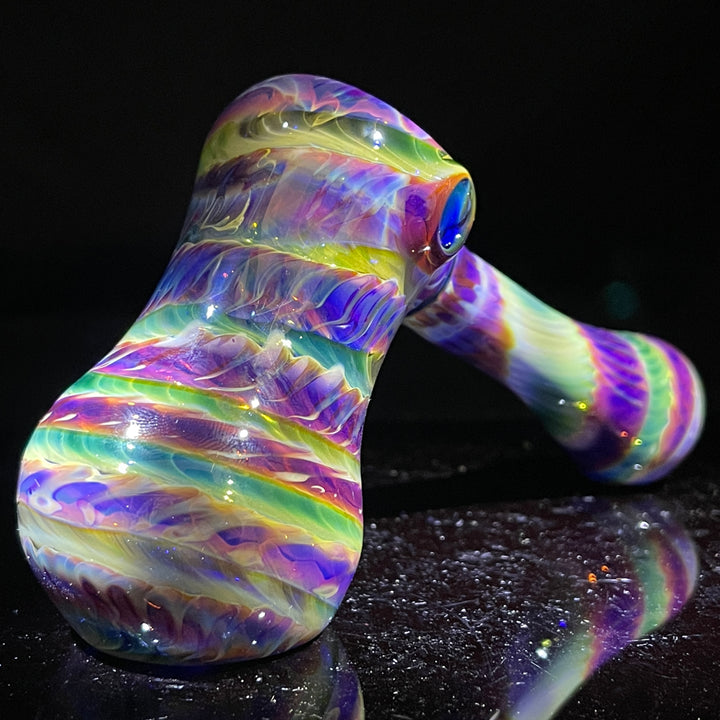 Purple Tie Dye Hammer Bubbler Glass Pipe Jedi Glassworks   