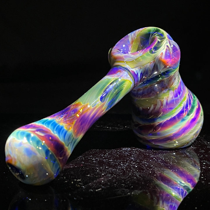 Purple Tie Dye Hammer Bubbler Glass Pipe Jedi Glassworks   