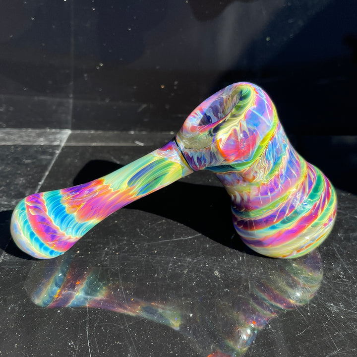 Purple Tie Dye Hammer Bubbler Glass Pipe Jedi Glassworks   