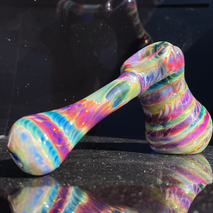 Purple Tie Dye Hammer Bubbler Glass Pipe Jedi Glassworks   