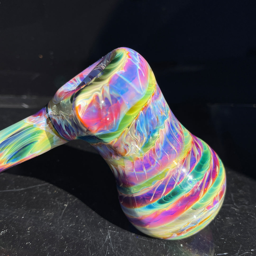 Purple Tie Dye Hammer Bubbler Glass Pipe Jedi Glassworks   