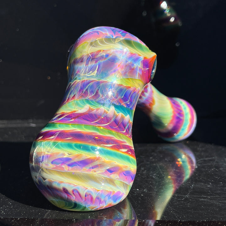 Purple Tie Dye Hammer Bubbler Glass Pipe Jedi Glassworks   