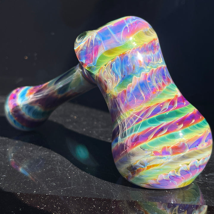 Purple Tie Dye Hammer Bubbler Glass Pipe Jedi Glassworks   