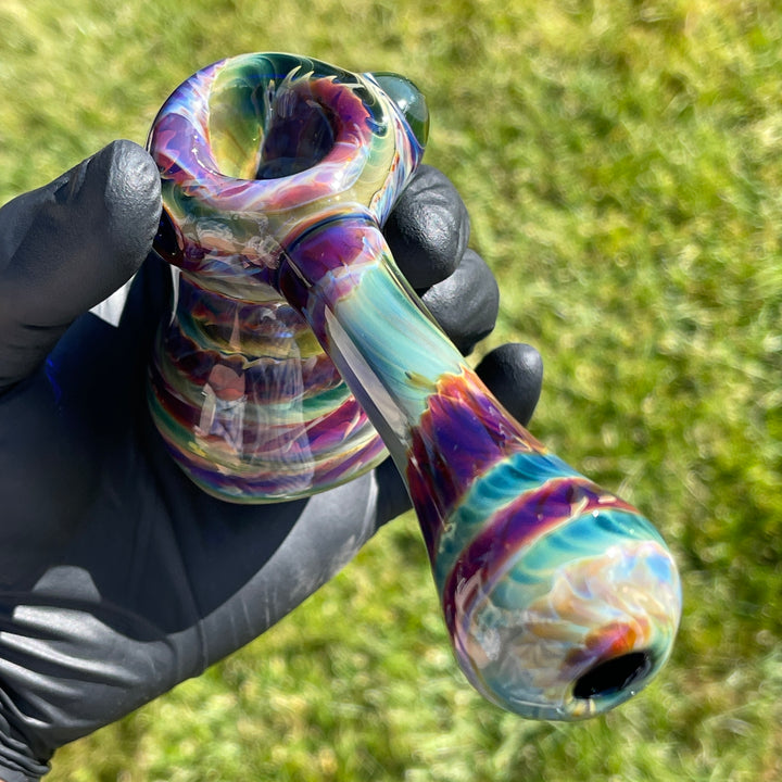 Purple Tie Dye Hammer Bubbler Glass Pipe Jedi Glassworks   