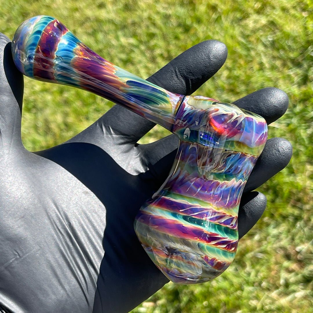 Purple Tie Dye Hammer Bubbler Glass Pipe Jedi Glassworks   