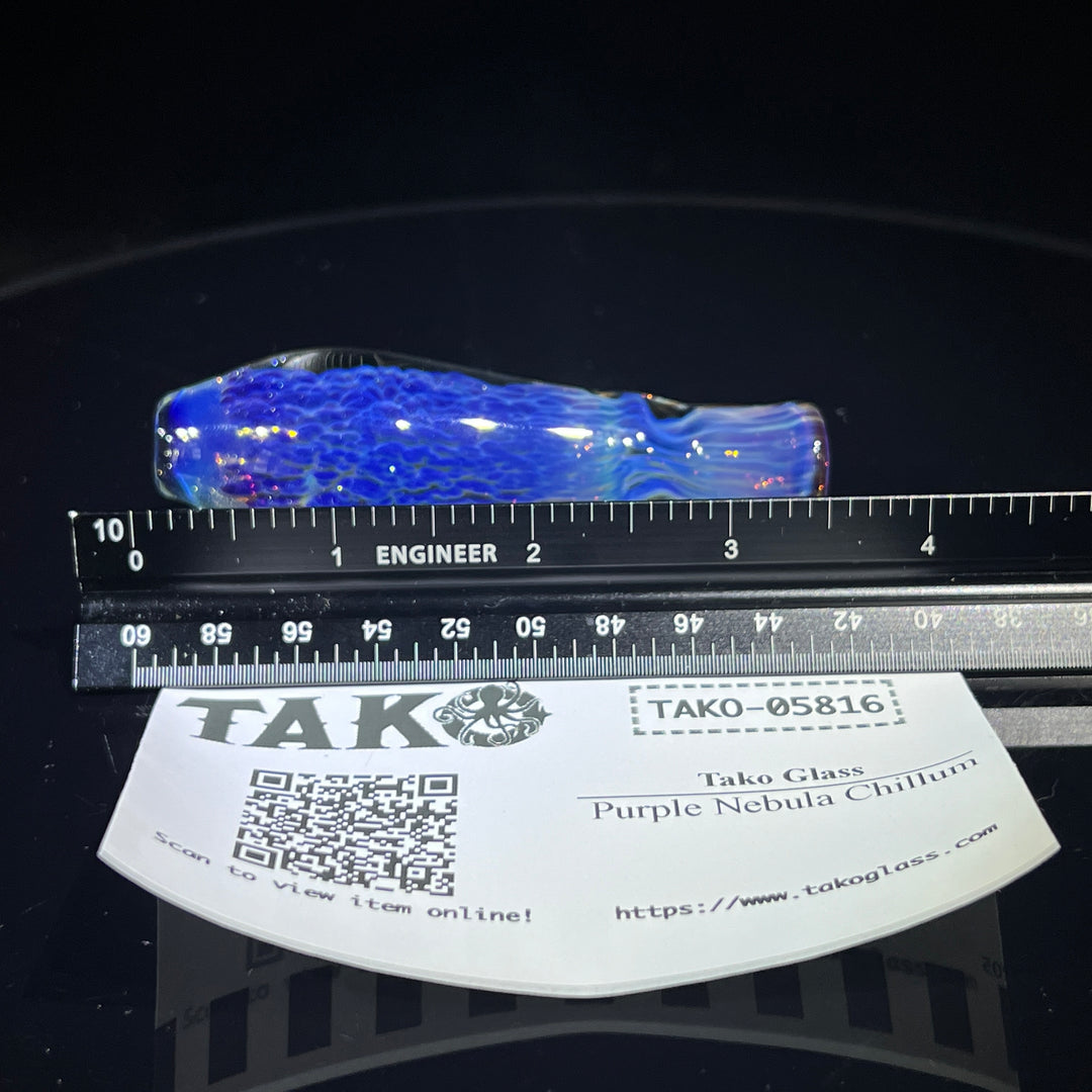 Purple Nebula Chillum Glass Pipe Tako Glass   