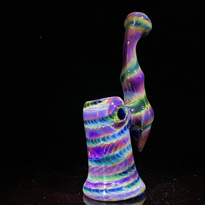 Purple Tie Dye Sherlock Bubbler Glass Pipe Jedi Glassworks   