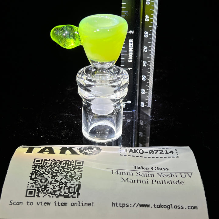 14mm Satin Yoshi UV Martini Pullslide Accessory Tako Glass   