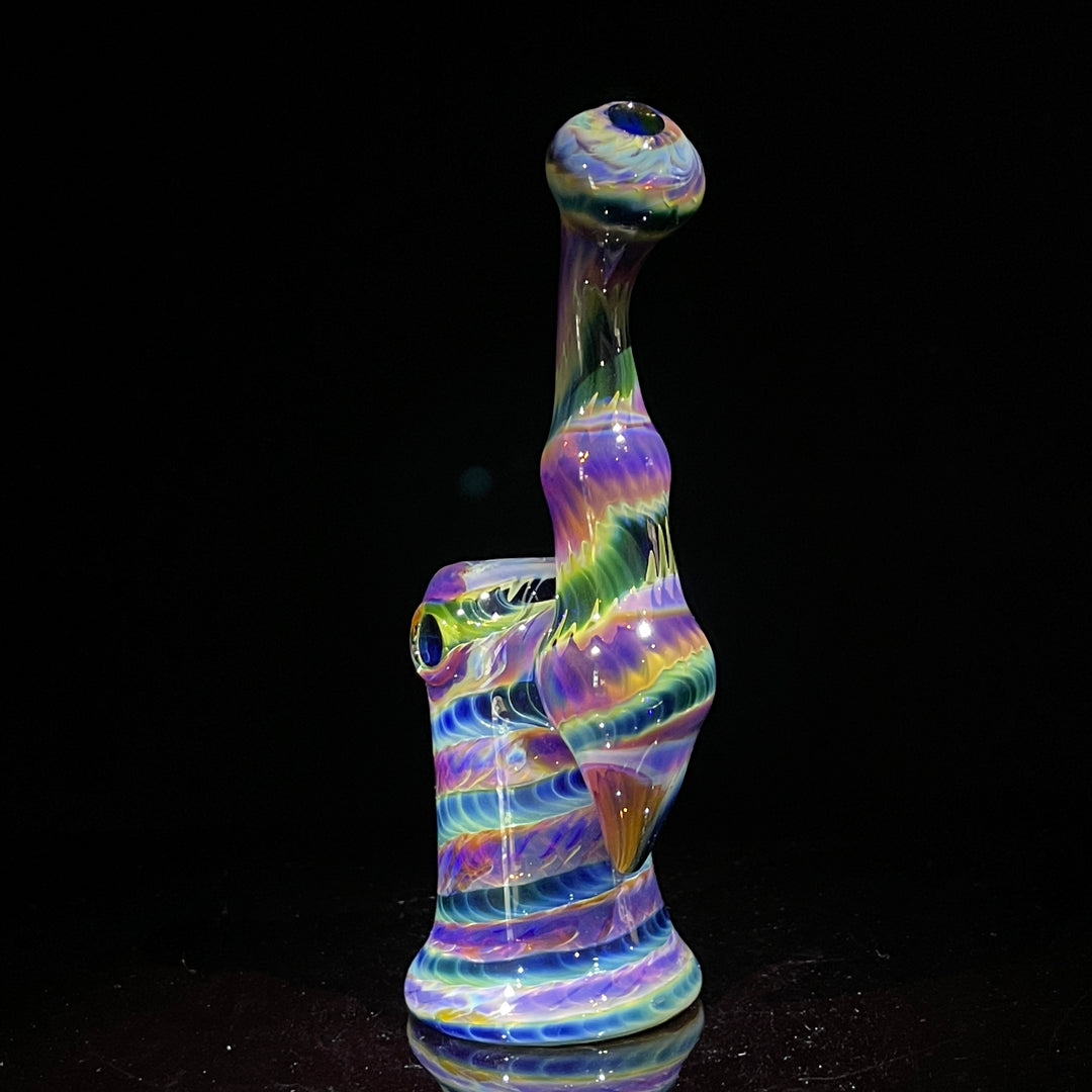 Purple Tie Dye Sherlock Bubbler Glass Pipe Jedi Glassworks   