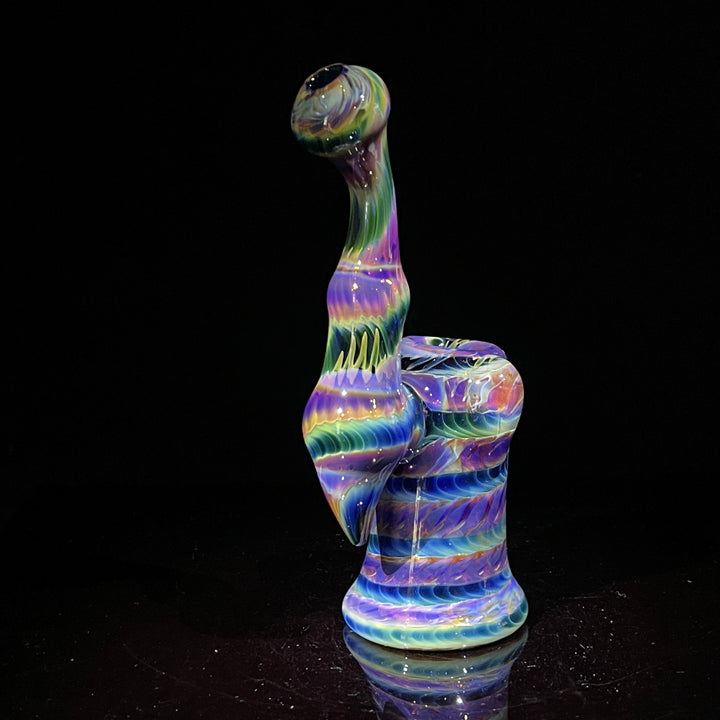 Purple Tie Dye Sherlock Bubbler Glass Pipe Jedi Glassworks   