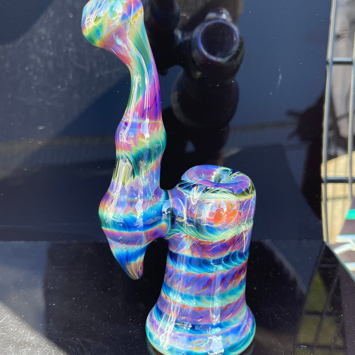 Purple Tie Dye Sherlock Bubbler Glass Pipe Jedi Glassworks   