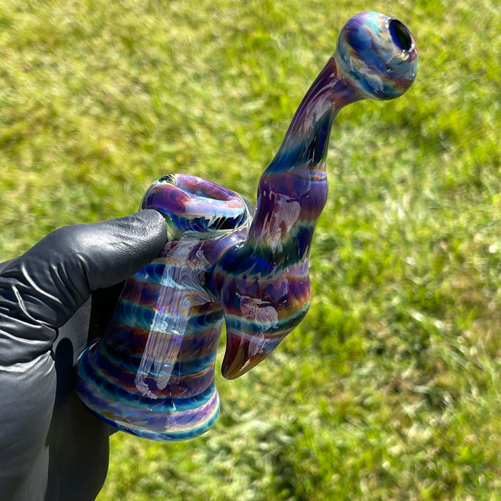 Purple Tie Dye Sherlock Bubbler Glass Pipe Jedi Glassworks   