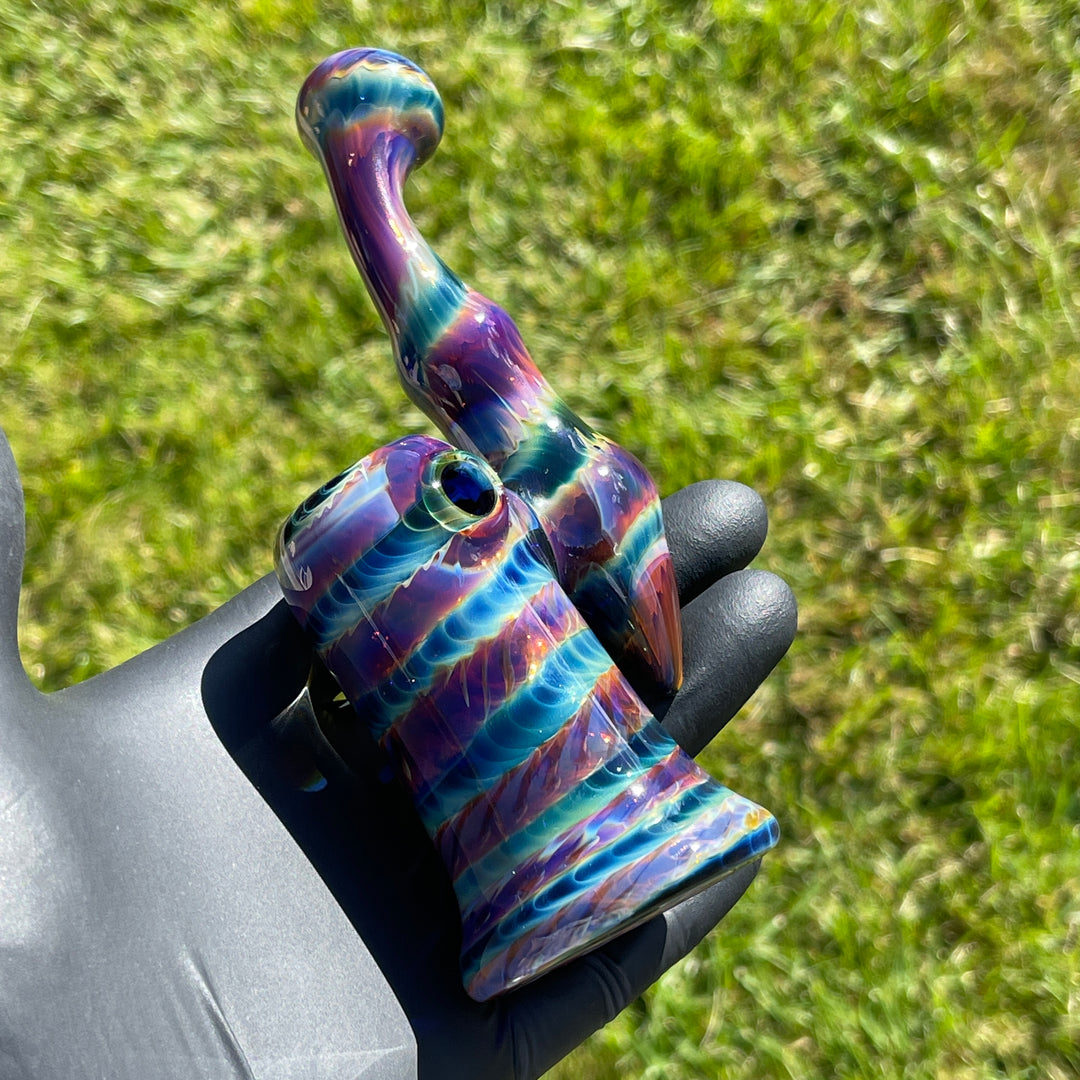 Purple Tie Dye Sherlock Bubbler Glass Pipe Jedi Glassworks   