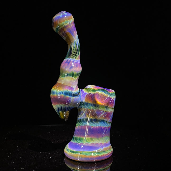 Purple Tie Dye Sherlock Bubbler Glass Pipe Jedi Glassworks   