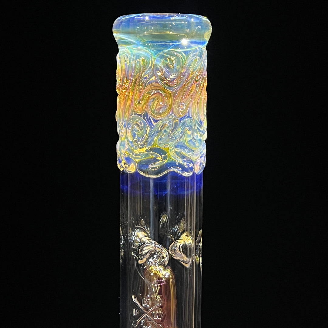 15" Gold Fumed Double Perc with Halo Beaker Bong Glass Pipe Mary Jane's Glass