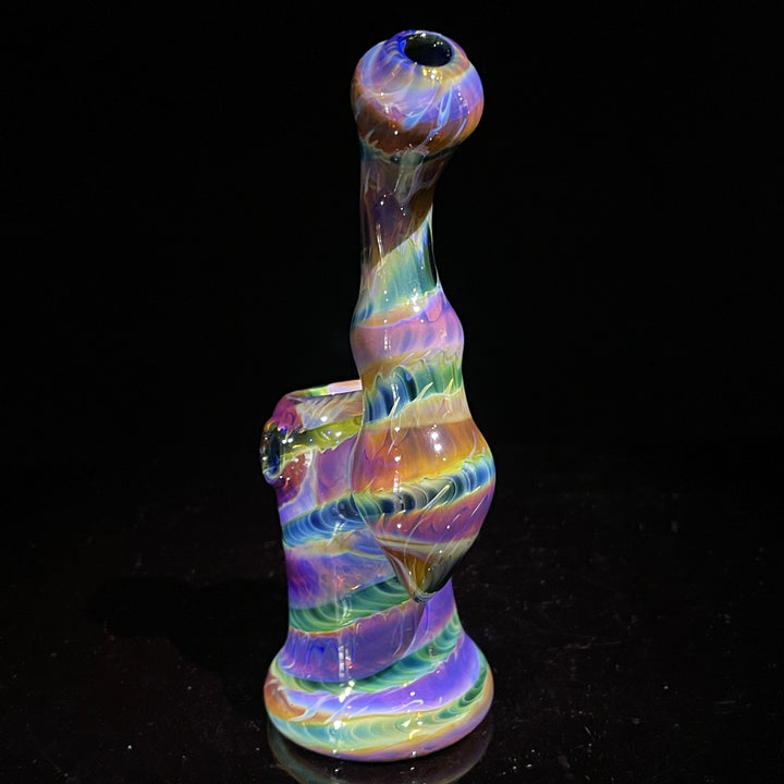 Purple Tie Dye Sherlock Bubbler Glass Pipe Jedi Glassworks   