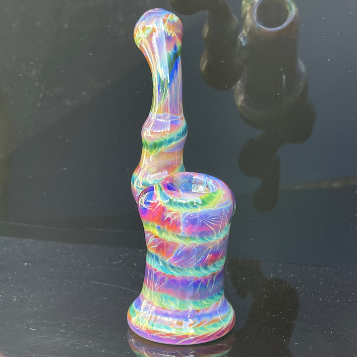 Purple Tie Dye Sherlock Bubbler Glass Pipe Jedi Glassworks   