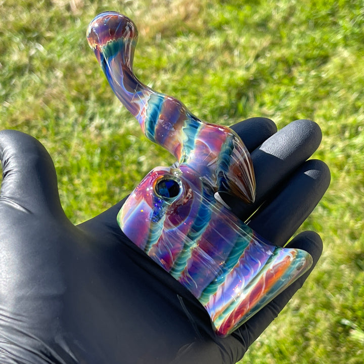 Purple Tie Dye Sherlock Bubbler Glass Pipe Jedi Glassworks   