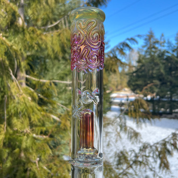 20" Gold Fumed Tripple Perc Beaker Bong Glass Pipe Mary Jane's Glass