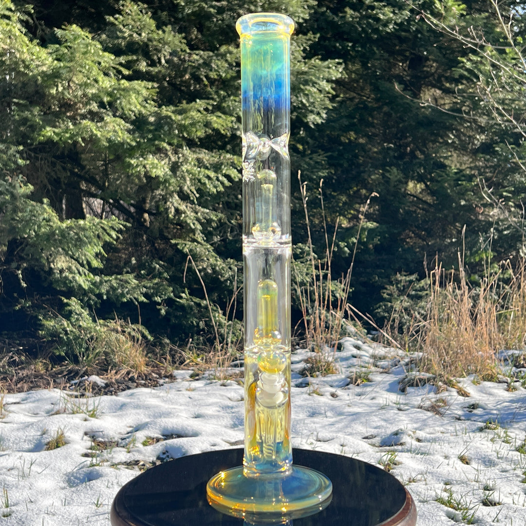 20" Fumed Tripple Perc Straight Bong Glass Pipe Mary Jane's Glass