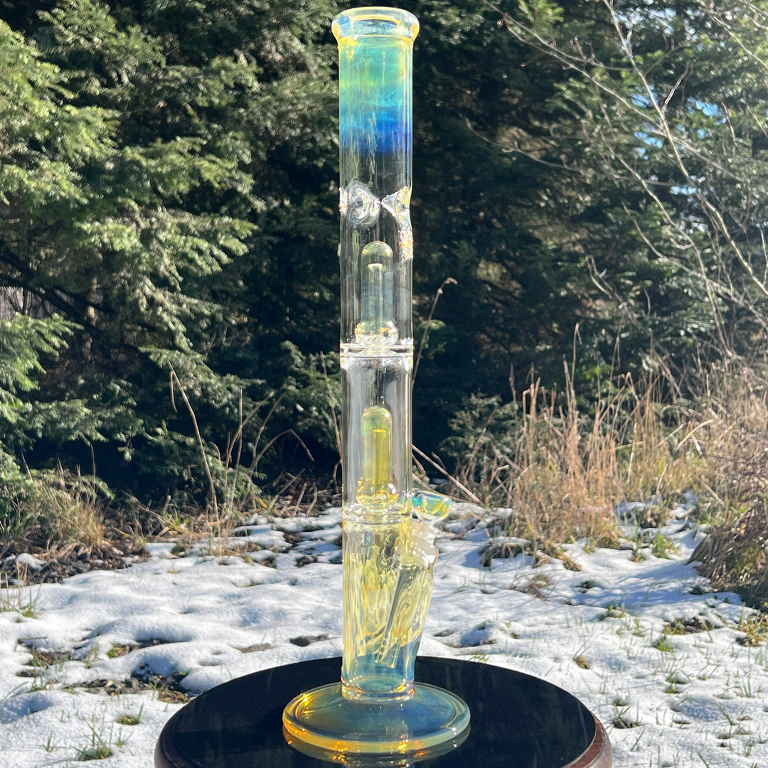 20" Fumed Tripple Perc Straight Bong Glass Pipe Mary Jane's Glass