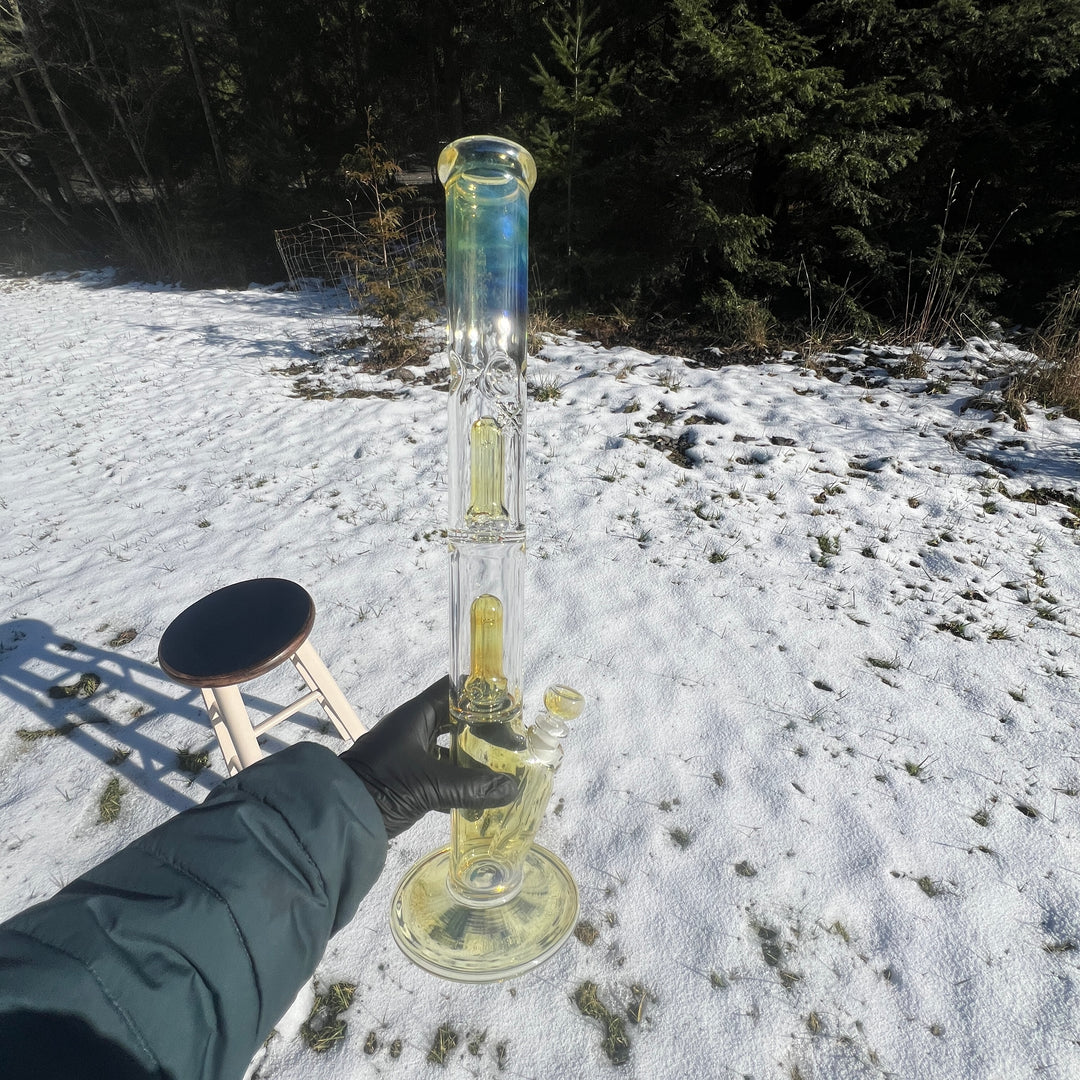 20" Fumed Tripple Perc Straight Bong Glass Pipe Mary Jane's Glass