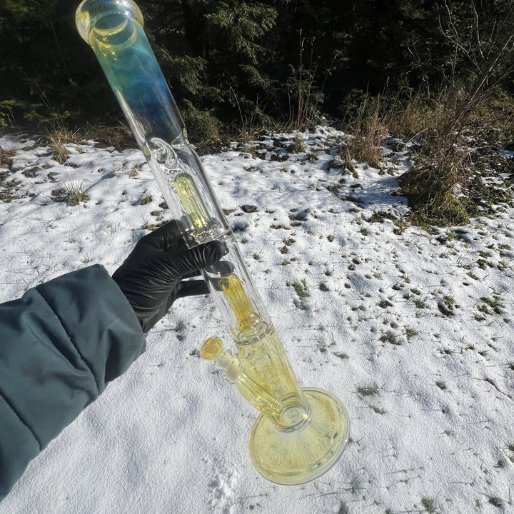 20" Fumed Tripple Perc Straight Bong Glass Pipe Mary Jane's Glass