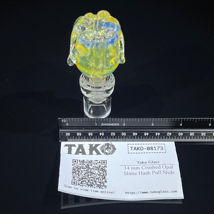 14 mm Crushed Opal Slime Hash Pull Slide Accessory Tako Glass