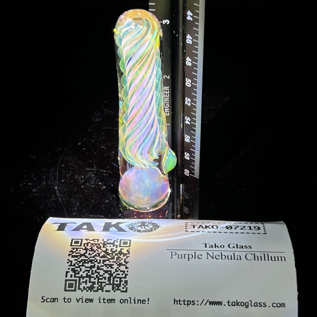 Purple Nebula Chillum Glass Pipe Tako Glass   