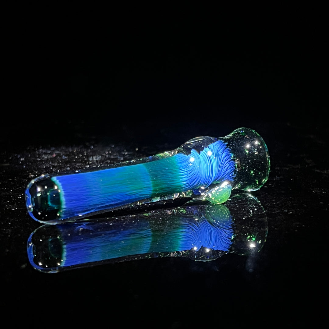 Thick Exp Green Chillum Glass Pipe Chuck Glass   