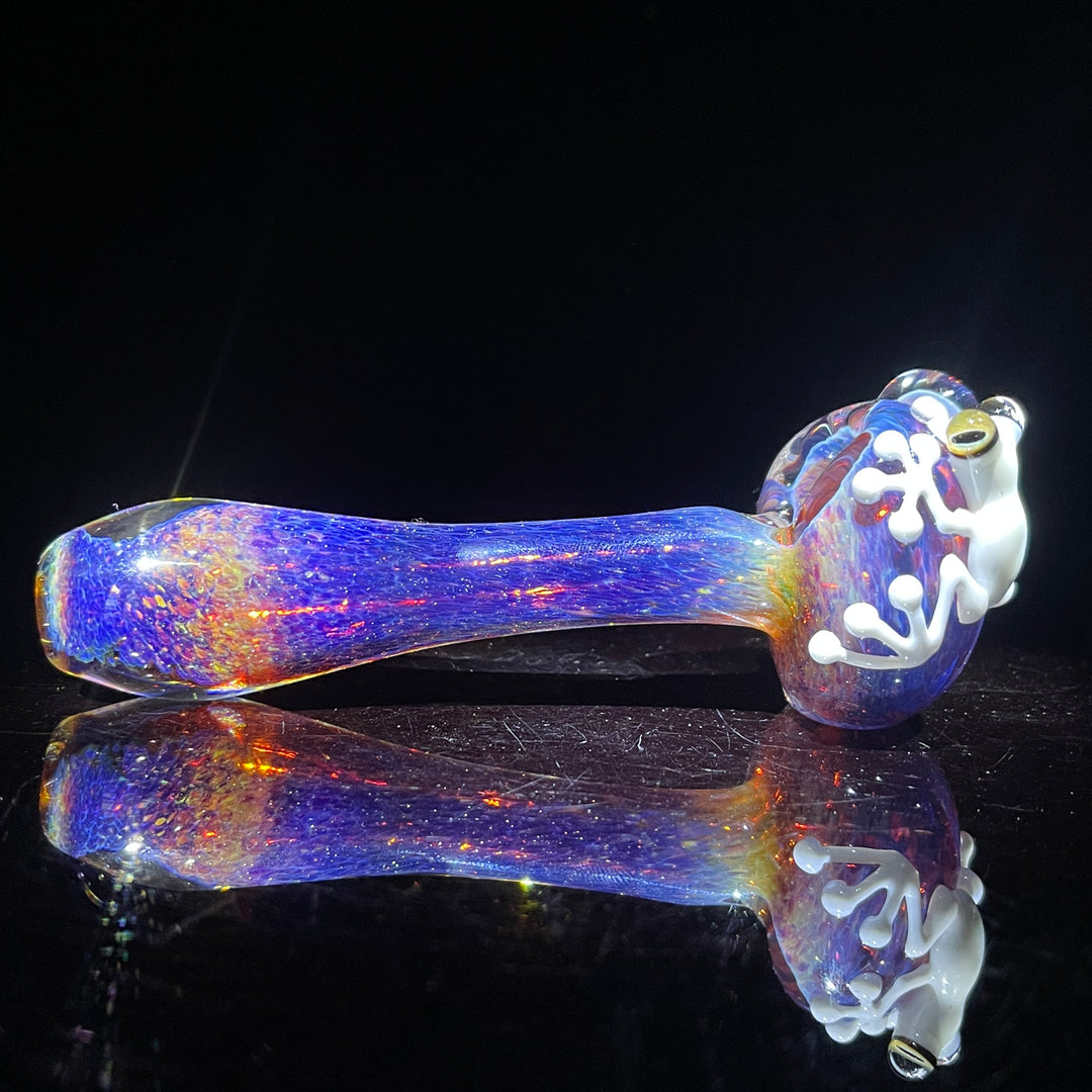 Fancy Magic Mushroom White Frog Spoon Glass Pipe Beezy Glass   