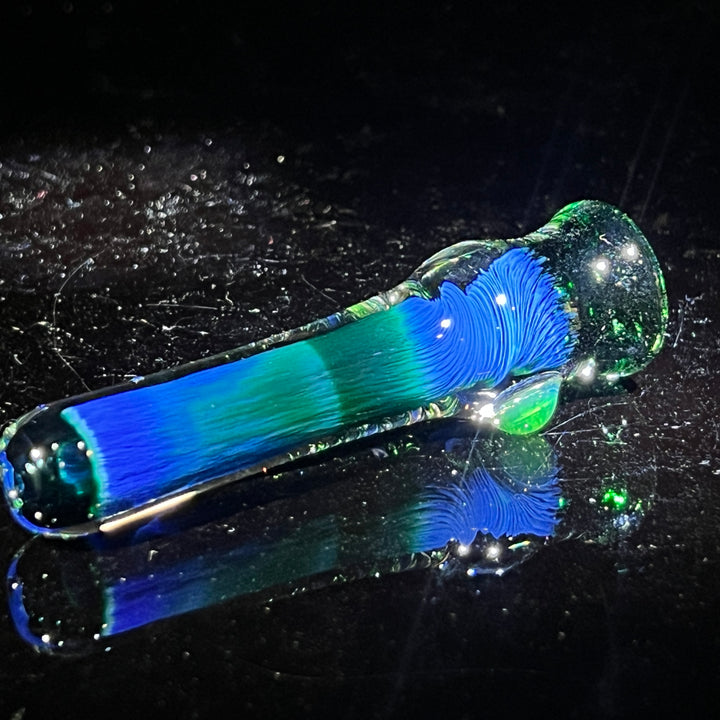 Thick Exp Green Chillum Glass Pipe Chuck Glass   