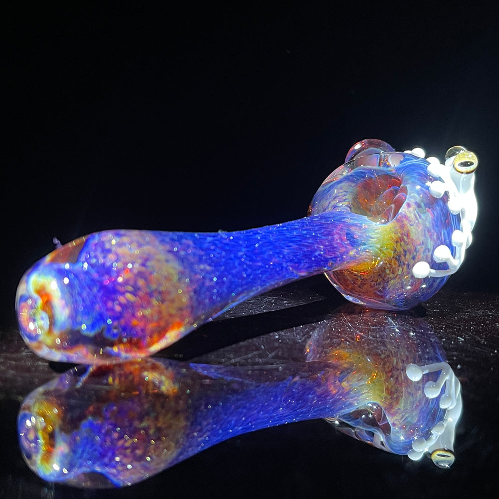 Fancy Magic Mushroom White Frog Spoon Glass Pipe Beezy Glass   