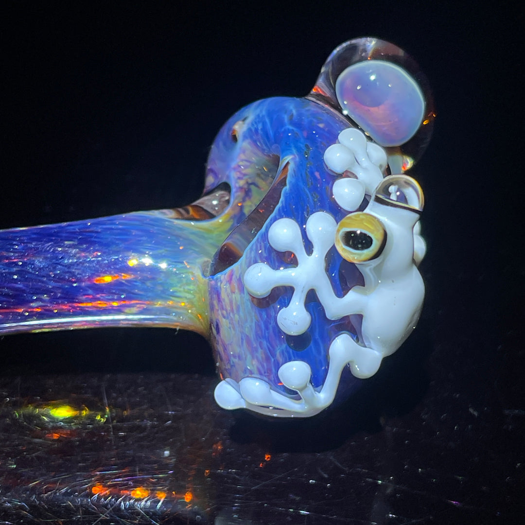 Fancy Magic Mushroom White Frog Spoon Glass Pipe Beezy Glass   