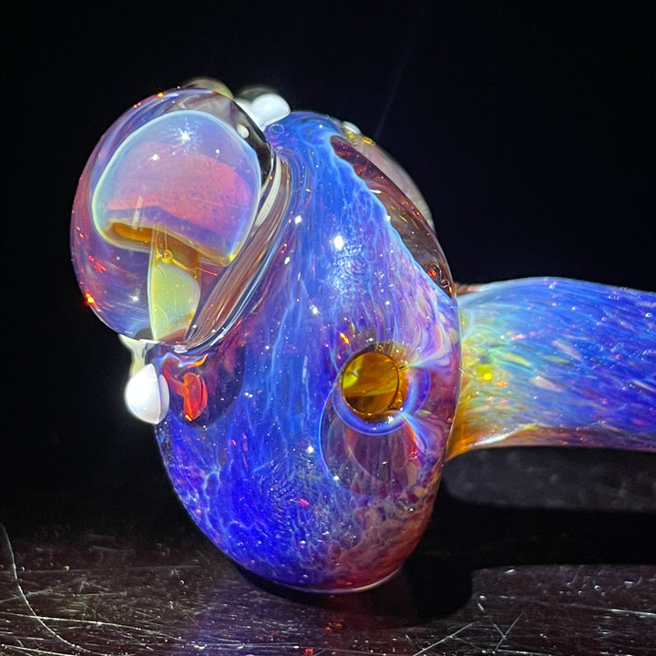 Fancy Magic Mushroom White Frog Spoon Glass Pipe Beezy Glass   