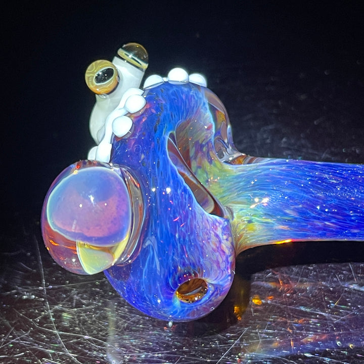 Fancy Magic Mushroom White Frog Spoon Glass Pipe Beezy Glass   