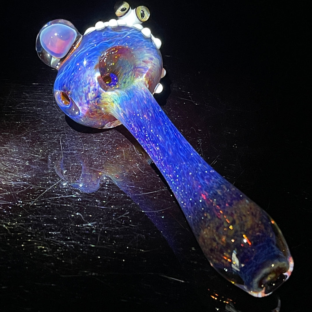 Fancy Magic Mushroom White Frog Spoon Glass Pipe Beezy Glass   