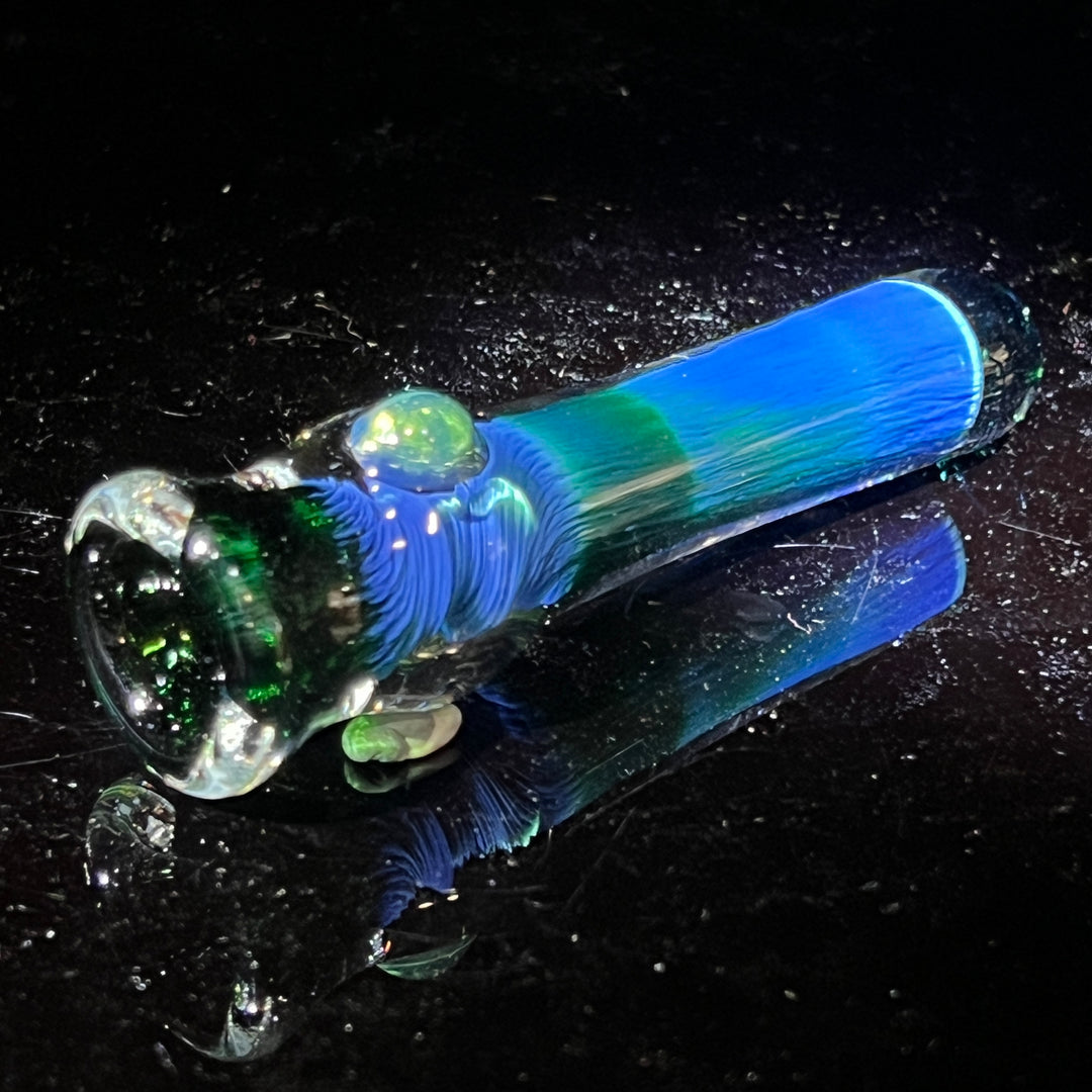 Thick Exp Green Chillum Glass Pipe Chuck Glass   