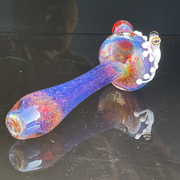 Fancy Magic Mushroom White Frog Spoon Glass Pipe Beezy Glass   