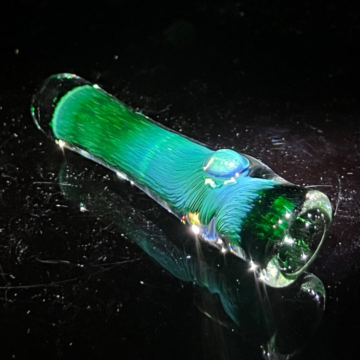 Thick Exp Green Chillum Glass Pipe Chuck Glass   