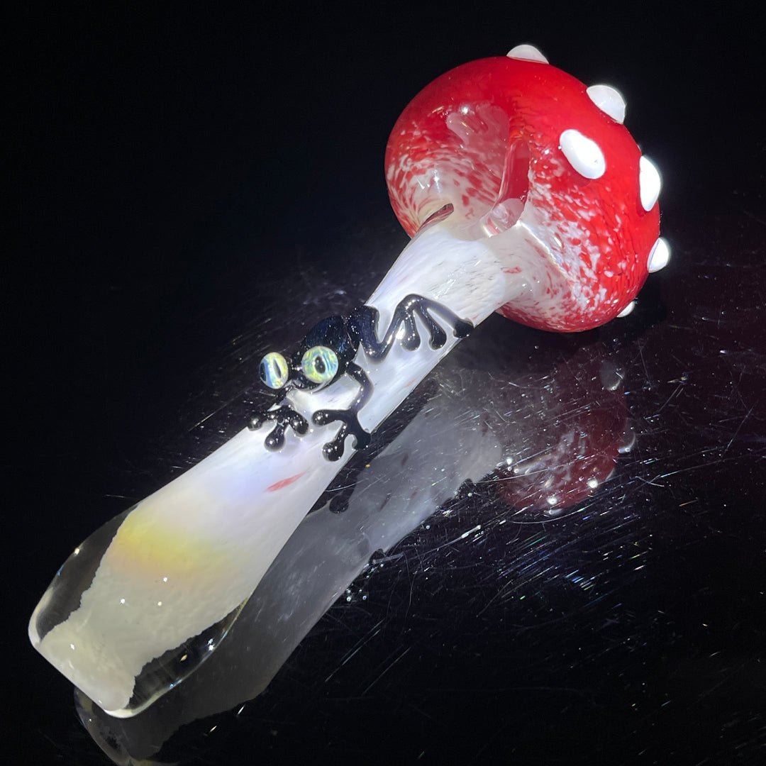 Fancy Magic Mushroom Frog Spoon Glass Pipe Beezy Glass   