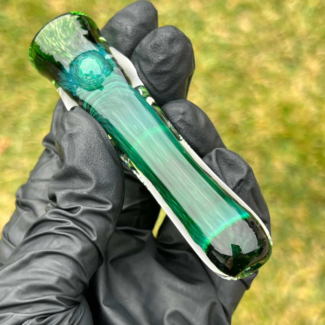 Thick Exp Green Chillum Glass Pipe Chuck Glass   