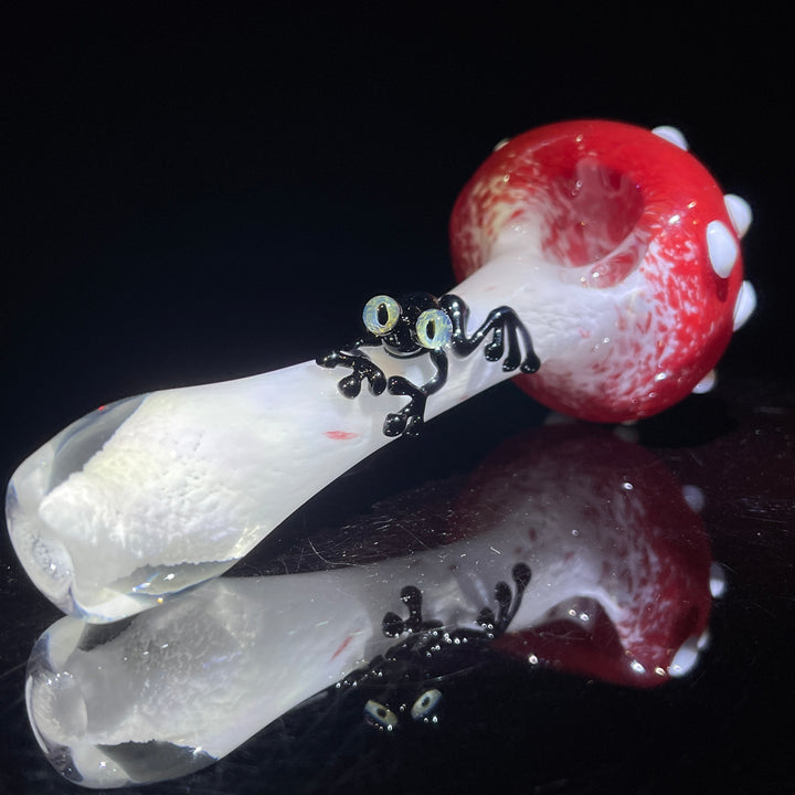 Fancy Magic Mushroom Frog Spoon Glass Pipe Beezy Glass   